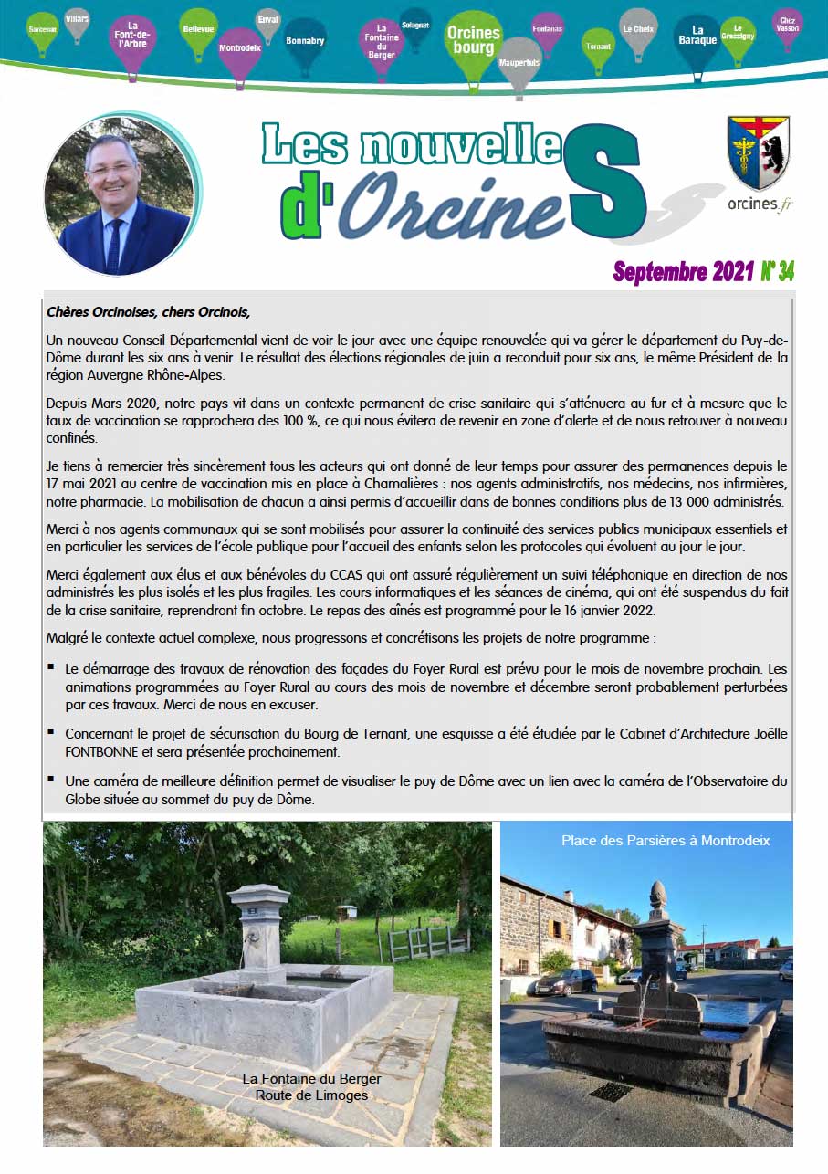 Les nouvelles d’Orcines 09-21 N°34